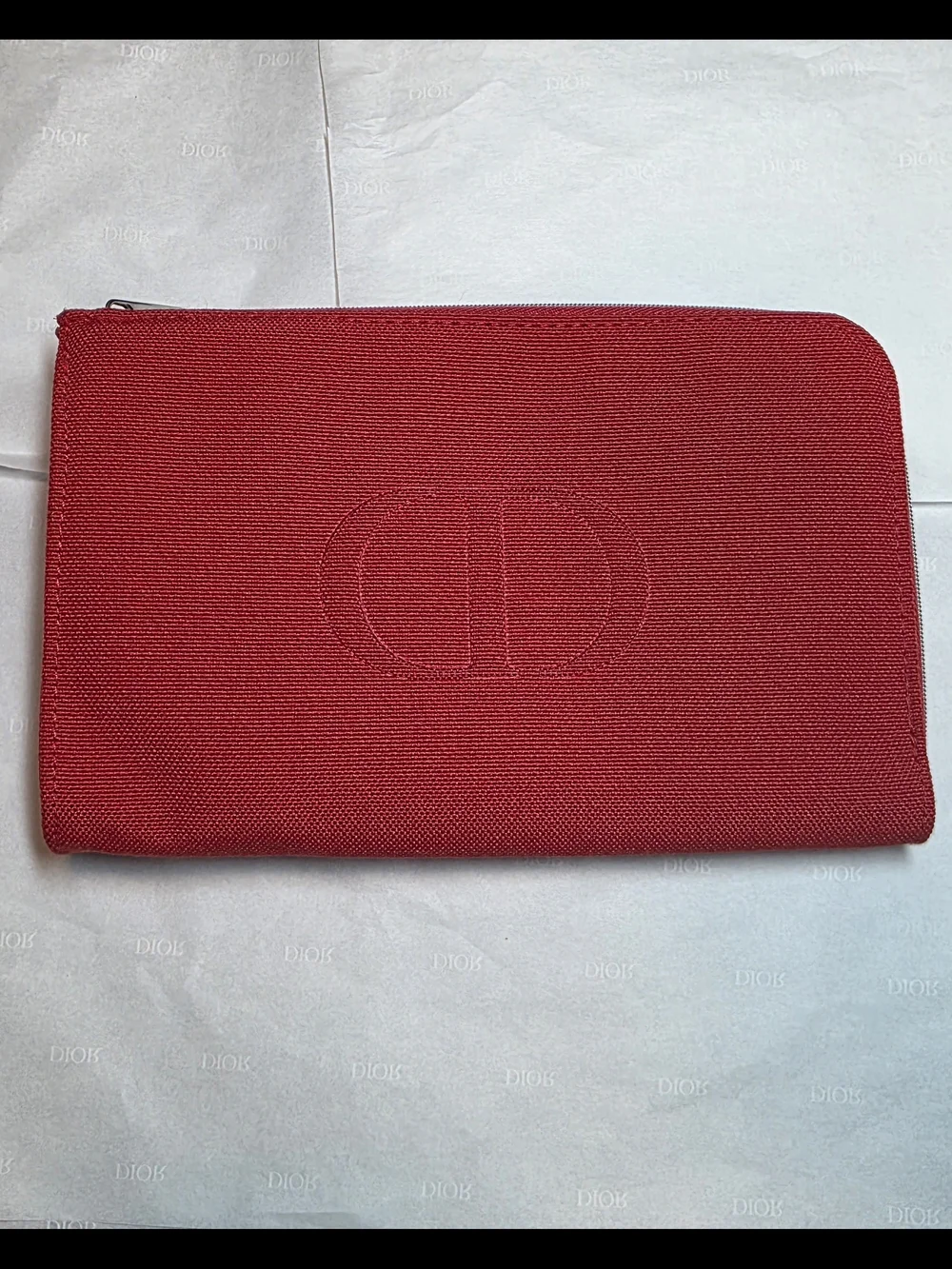 Dior Red Canvas Toiletry Bag